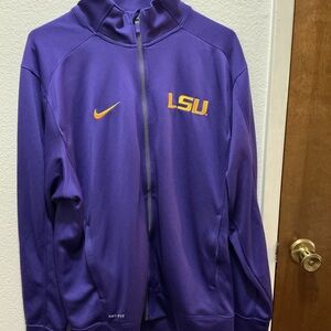 Louisiana State Tigers Jacket Mens L Purple Full Zip Dri-FIT Nike NCAA Football